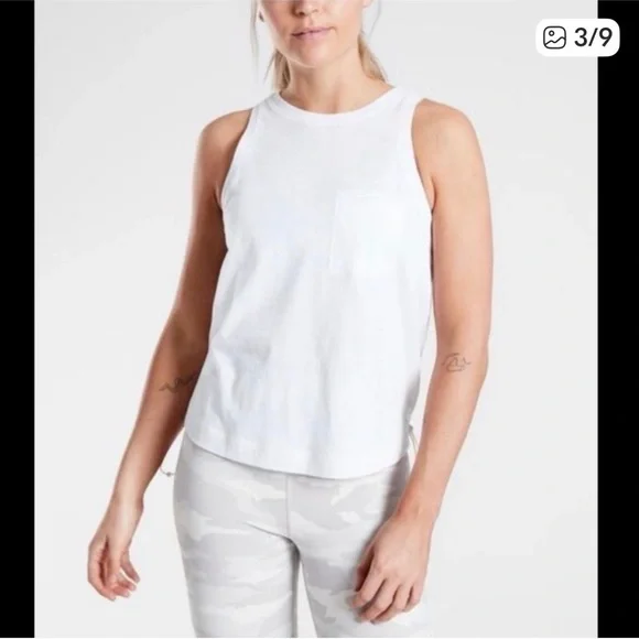 Athleta Organic Daily Bungee White Tank Top - Picture 1 of 12